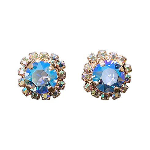 Auskarai "Puošnumas III (Šviesiai safyro blizgesys)" su Swarovski™ kristalais